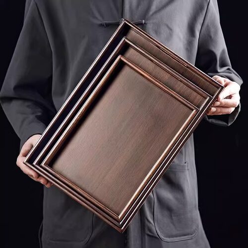 客厅中式茶点干果收纳盘围炉煮茶配件家用高边茶具茶托盘 - 封面