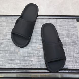 2025高端奢侈品牌一字拖鞋男厚底夏时尚外穿简约欧洲站凉拖鞋真皮