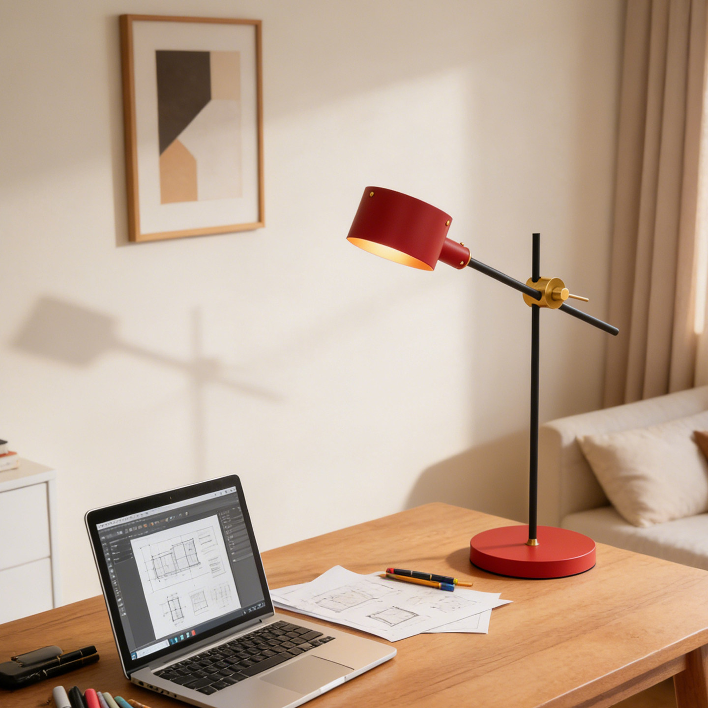 意式简约台灯设计师办公工作学习专用护眼长臂卧室床头书桌阅读灯