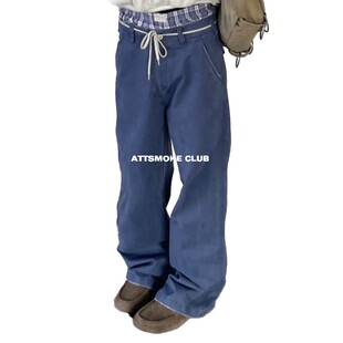 【ATTOAISM】阿美咔叽Cleanfit水洗牛仔裤法工蓝直筒工装裤伐木裤