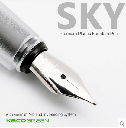 kaco sky钢笔百锋国民钢笔彩色透明示范钢笔 学生用 练字EF送笔盒