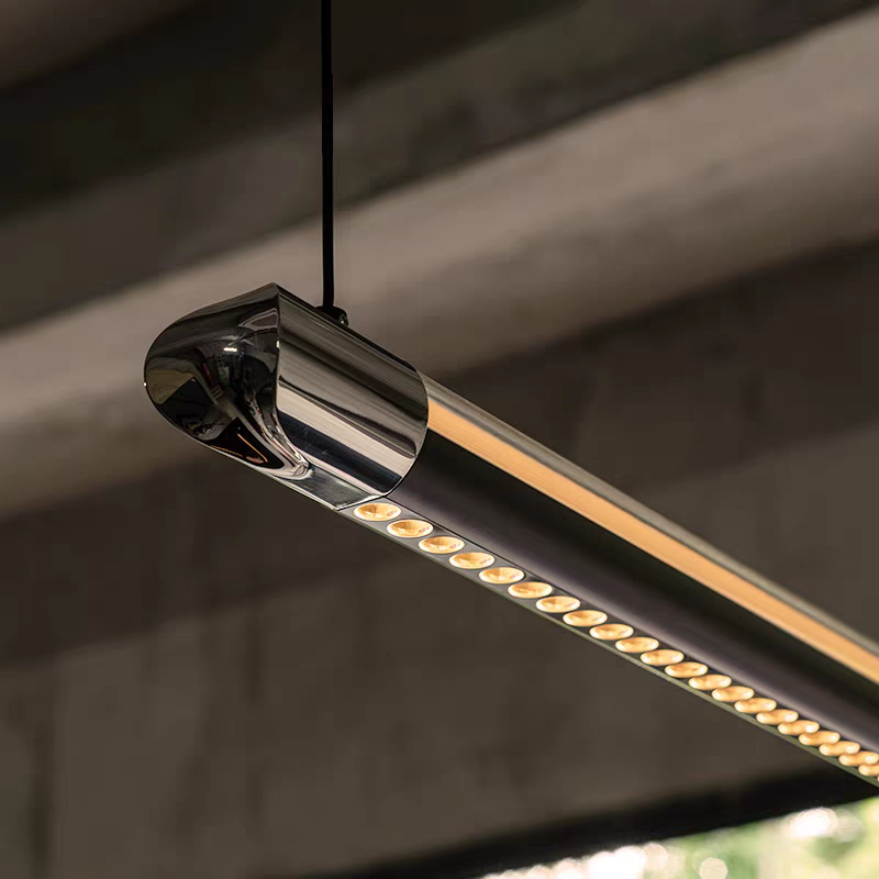 铜圣餐厅一字长条吊灯简约创意轻奢现代吧台餐桌茶室高端灯具