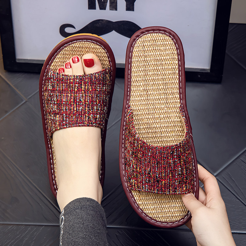 夏季布艺棉吸汗透气室内居家亚麻凉拖鞋男女情侣四季通用家居软底,居家布艺,居家亚麻拖鞋,淘宝优惠券,粉丝福利购,淘宝优惠卷