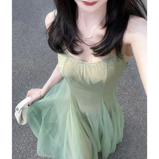 气质茶歇初恋长裙 新中式 国风吊带连衣裙女夏季 2025新款 高级感法式