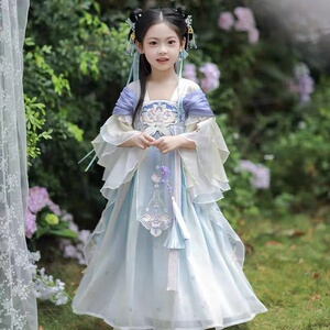 汉服超仙女童夏季薄款儿童古装超仙襦裙中国风连衣裙小女孩新款夏