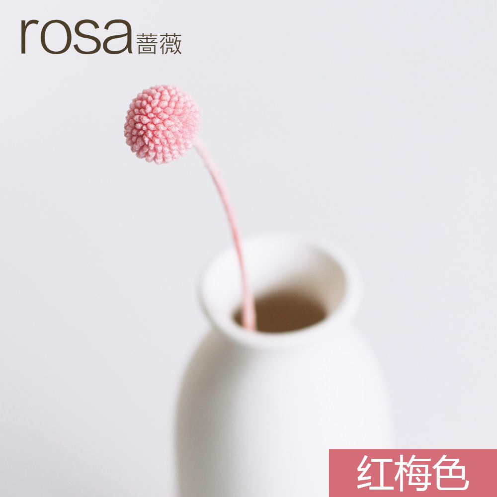 薔薇小號白色黃色黃金球棒棒糖國產永生花配花保鮮花頭飾DIY
