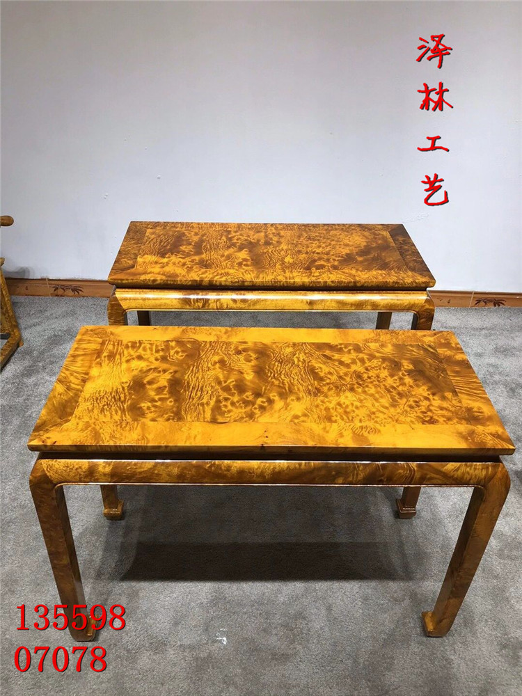 正宗黄金樟瘤疤条案实木独板工艺金丝楠木家具缅甸黄金樟画案家居