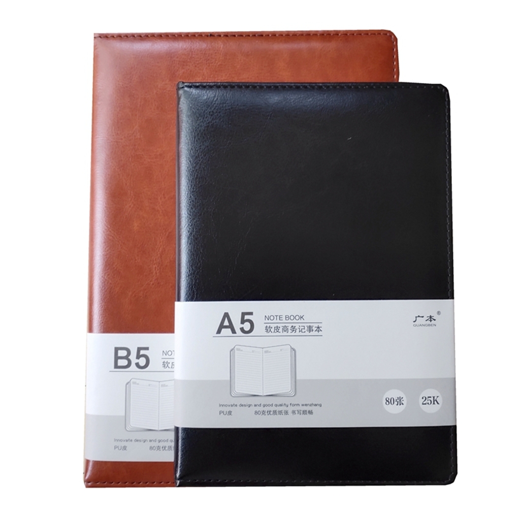 柔软商务笔记本B5加厚办公经典PU软皮本简约会议笔录A5记事本