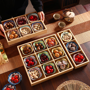 过年九宫格干果盘托盘家用客厅茶几坚果零食摆放茶点心分格糖果盒