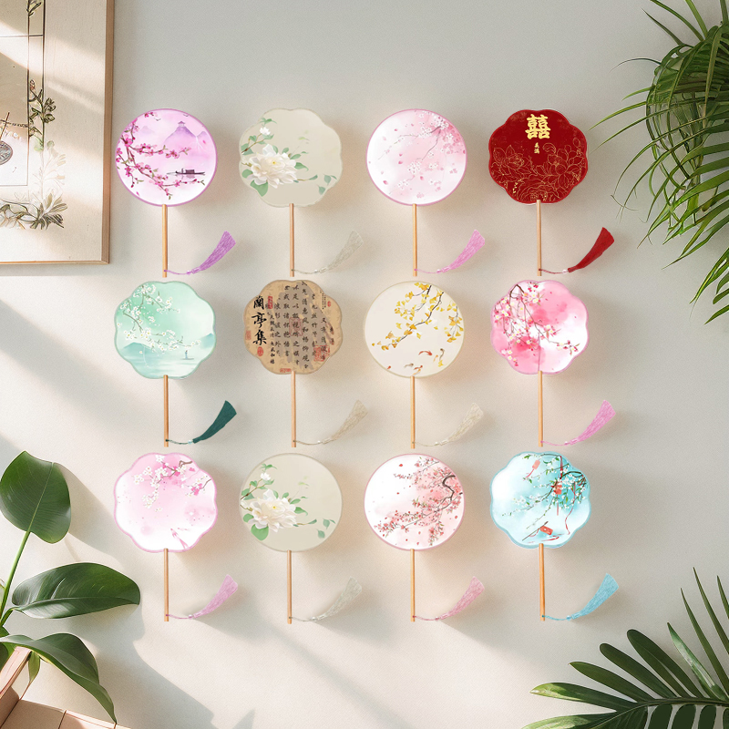 喜佳缘是绢布半透明团扇抗断耐压