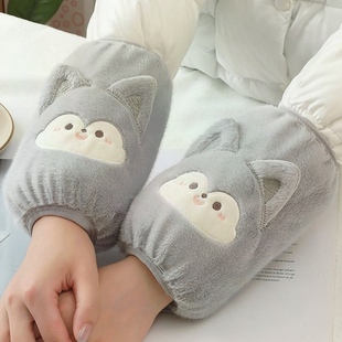 秋冬加厚毛绒毛毛袖套女生可爱卡通防污袖口羽绒服短款耐脏护袖