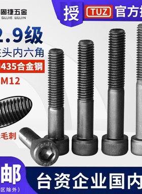 M3-M20半牙TUZ茂异12.9级高强度合金钢黑内六角杯头螺丝钉SCM435
