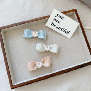 宠物发夹秋冬小香风蝴蝶结青蛙夹bb夹约克夏马尔济斯西施狗狗夹子