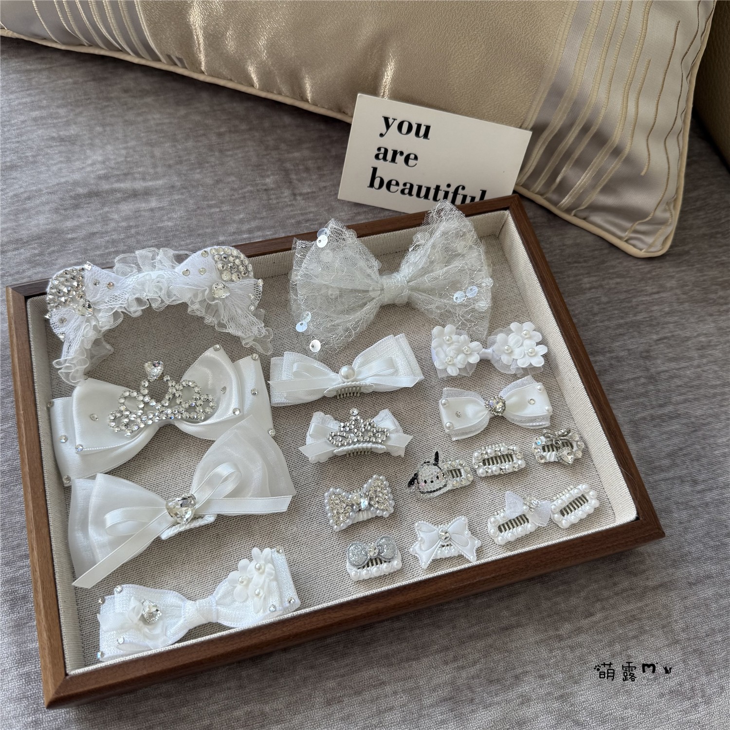 宠物发夹梦幻白色系蝴蝶结