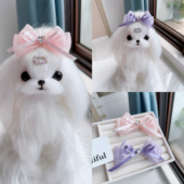 宠物发夹气质款 大蝴蝶结夹子约克夏泰迪比熊马尔济斯狗狗头饰发饰