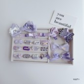 宠物发夹 碎毛夹约克夏西施马尔济斯青蛙夹 紫色系蝴蝶结狗狗夹子