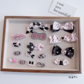 宠物发夹 约克夏马尔济斯西施狗狗夹子 粉黑系列碎毛bb夹青蛙夹