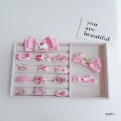 宠物发夹 约克夏马尔济斯西施狗狗夹子发卡 粉红色系蝴蝶结碎毛夹