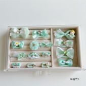 宠物发夹 泰迪约克夏马尔济斯狗狗夹子头饰 薄荷绿色系碎毛BB夹