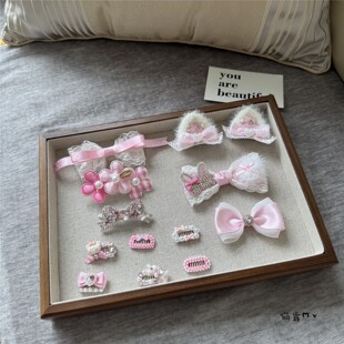 宠物发夹粉粉系bb碎毛夹约克夏马尔济斯西施青蛙夹狗狗夹子发饰