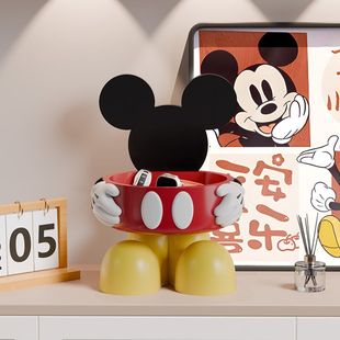 潮玩米奇入户门钥匙收纳玄关摆件客厅茶几装饰品零食遥控器收纳盒