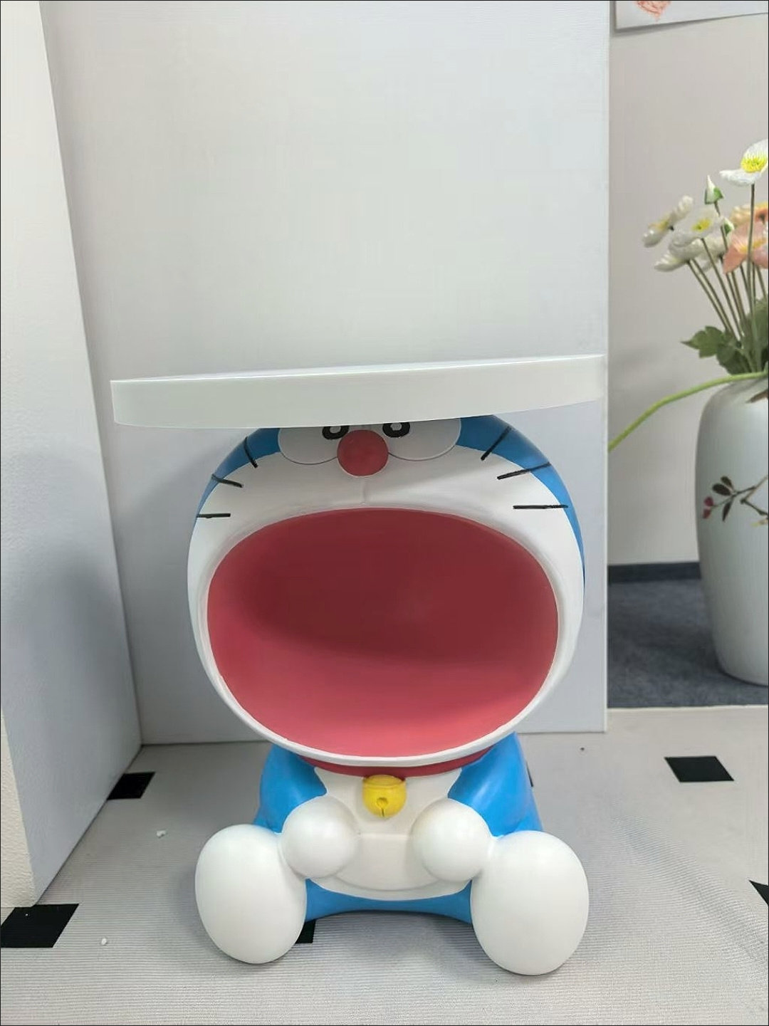 卡通哆啦A梦叮当猫客厅沙发边几角几小桌子卧室床头柜落地摆件