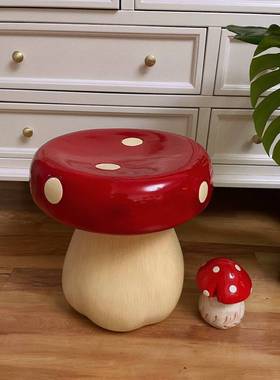 蘑菇凳床头柜替代品多巴胺装饰大容量储物柜创意客厅家用卡通边几
