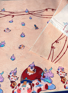 【60支棉】僵尸猫猫OB11棉花娃娃BJD娃衣定位柄图Lolita原创布料