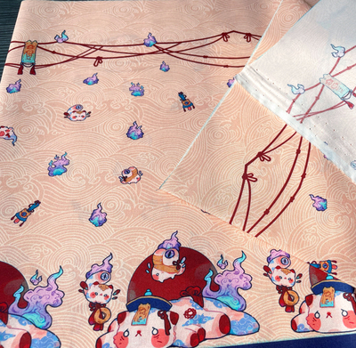 【60支棉】僵尸猫猫OB11棉花娃娃BJD娃衣定位柄图Lolita原创布料