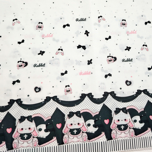 【60支棉】恶魔兔OB11BJD星黛露棉花娃娃衣柄图Lolita原创布料