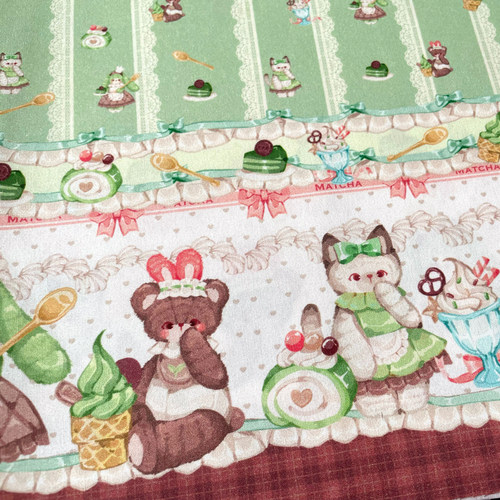 【60支棉】抹茶可可OB11棉花娃娃BJD娃衣定位柄图Lolita原创布料