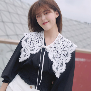 机绣蕾丝衬衣领配饰假领衬衫假领子女百搭春夏披肩季配毛衣大翻领