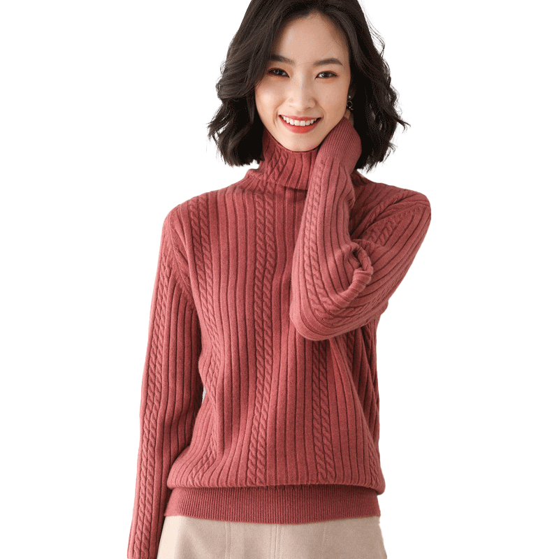 半高领女式修身显瘦针织衫毛衣