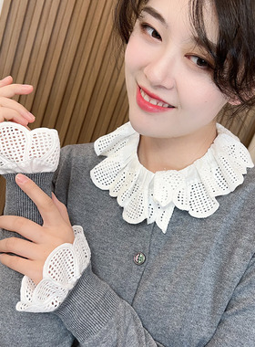 刺绣镂空假领子女衬衫