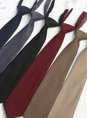 JKDK免打领带插口式纯色校供学院风衬衫上衣百搭小物休闲工作学生