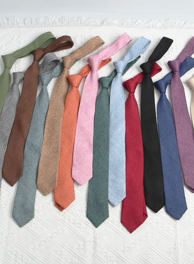 领带手打纯色男生女生英伦风学院风复古时髦休闲韩版上班工作百搭