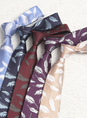 涤丝手打领带学院风天使羽毛百搭男生女生JKDK港风日系高级帅气