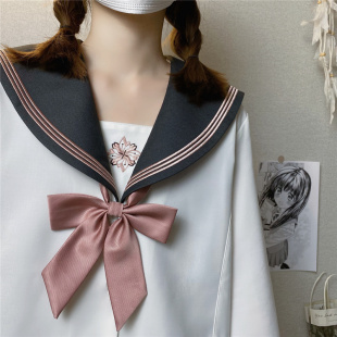 落樱jk衬衫女关西襟水手服白色秋季冬季长袖日系上衣正统制服内搭