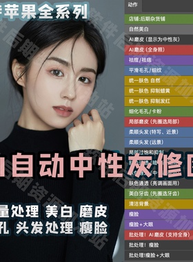 远程安装MAC版ai一键自动中性灰质感磨皮ps修图动作类retouch4me