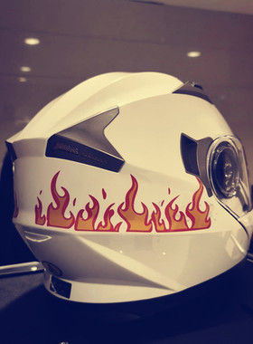 头盔贴纸 燃烧的火焰电动车摩托车创意自行车装饰贴汽车划痕贴纸