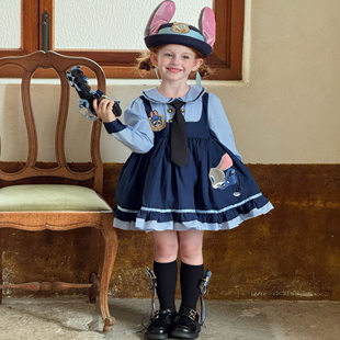 原创25秋冬新款 朱迪兔子警官裙子儿童COS洛丽塔洋气公主裙连衣裙
