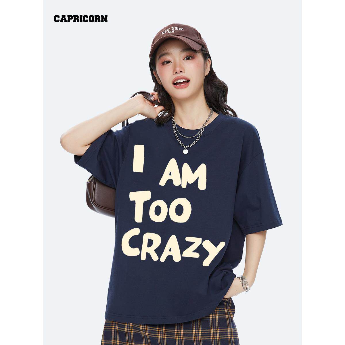 CAPRICORN字母百搭减龄慵懒风短袖t恤女2025夏季新款潮牌半袖上衣