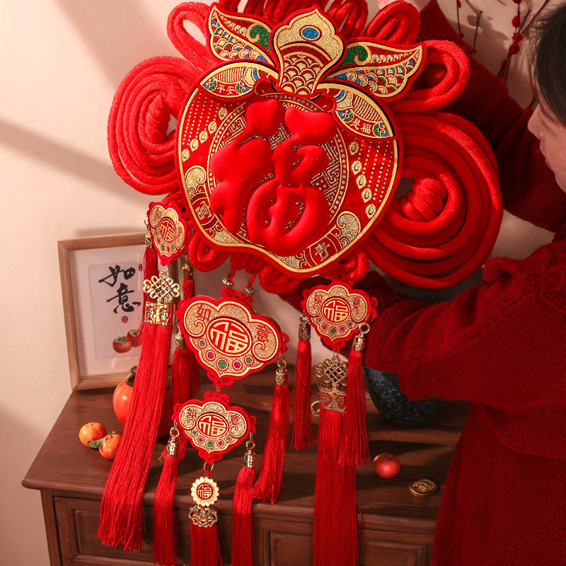 2026马年新款中国结挂件客厅高端大号红色高级玄关墙面新年装饰,特色手工艺,中国结,淘宝优惠券,粉丝福利购,淘宝优惠卷