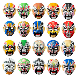 京剧脸谱面具全脸儿童戏剧戏曲手工艺国粹中国风表演道具装 饰川剧