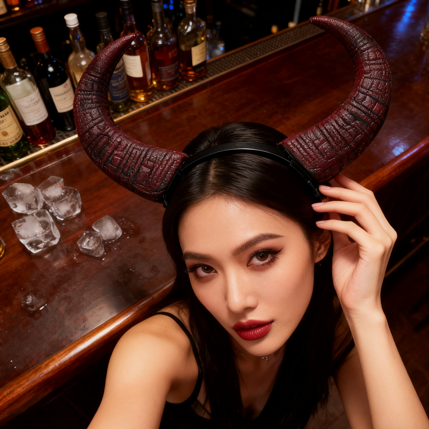 万圣节头箍女恶魔牛角cos道具