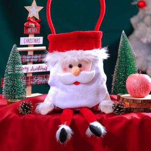 圣诞节礼物袋大号手提背袋单肩布袋子平安夜圣诞老人装扮公仔包包