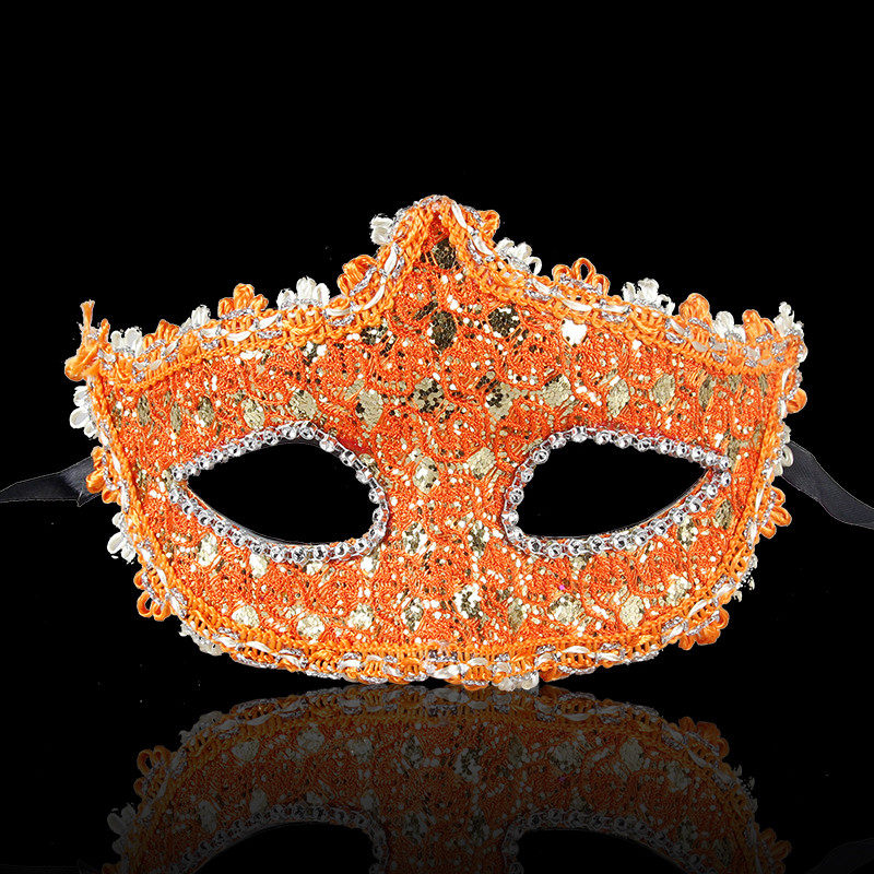 仕彩万圣节面具半脸女化妆舞会公主皮革金粉面具Cosplay成人男女