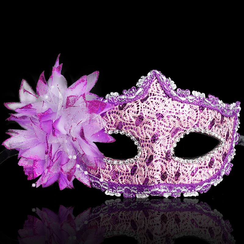 仕彩 万圣节化妆舞会性感皮革面具半脸公主镂空蕾丝面具儿童男 女