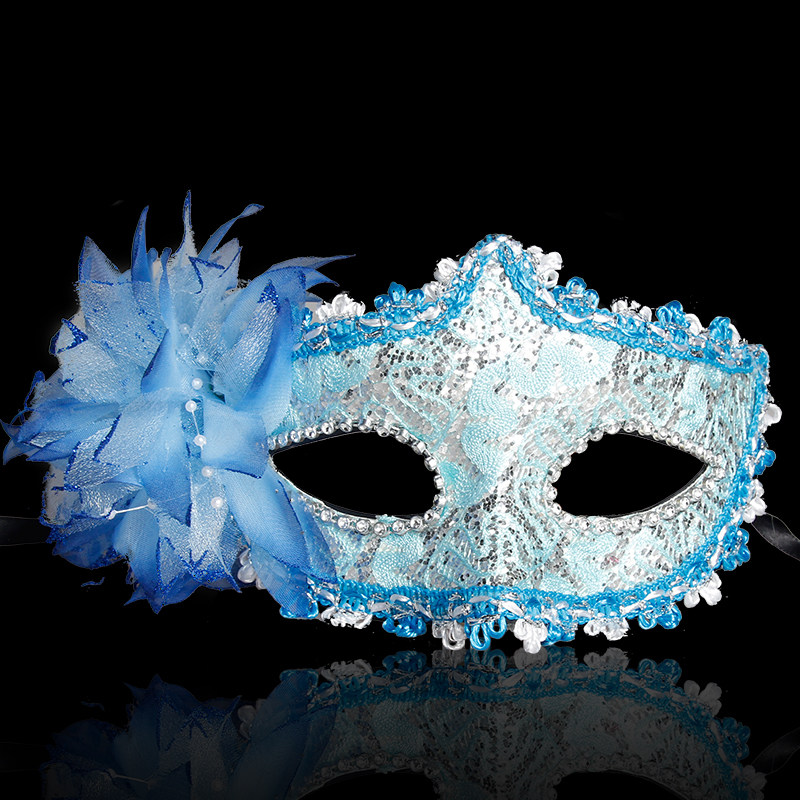 仕彩 万圣节化妆舞会性感皮革面具半脸公主镂空蕾丝面具儿童男 女