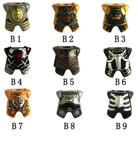 兼容乐高第三方人仔配件 中世纪古代士兵铠甲盔甲 2587 NO.D039